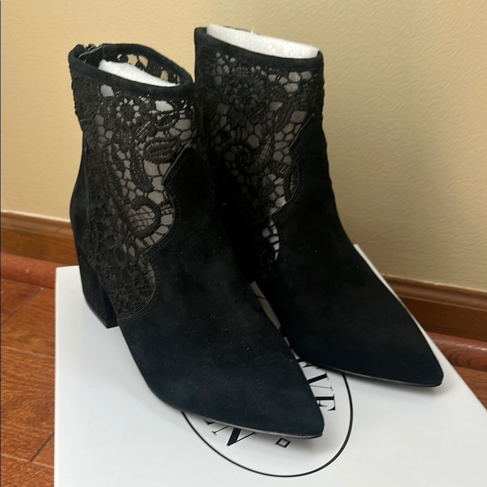 Steve Madden Black Lace Ankle Boots